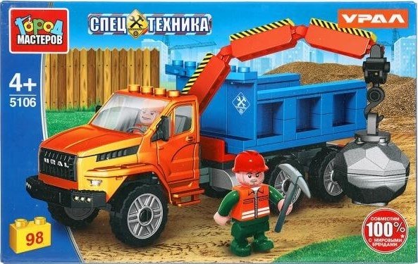 

Конструктор Город мастеров Спецтехника 5106-KK УРАЛ Некст бортовой с краном