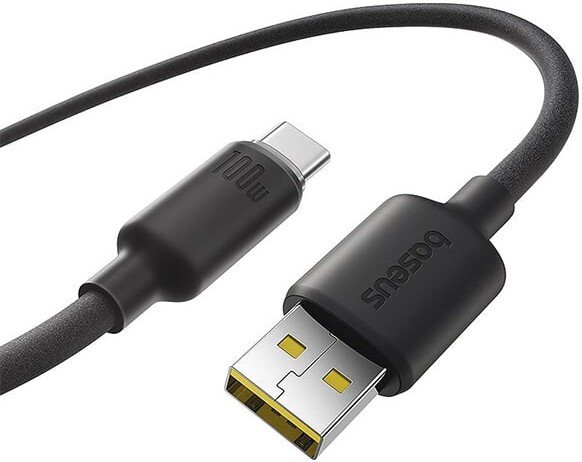 Кабель Baseus Foamed Silicone Fast Charging 100W USB Type-A - USB Type-С (1 м, черный)
