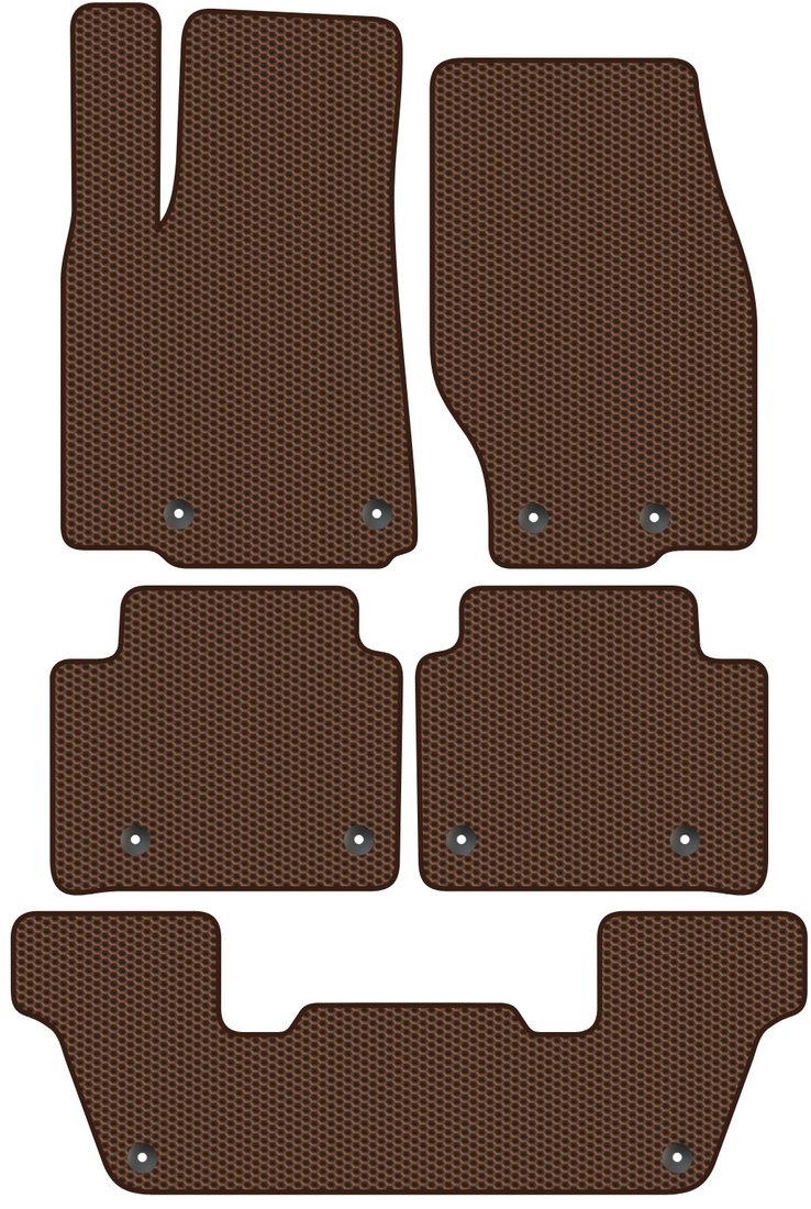 

Комплект ковриков для авто Alicosta Jeep Grand Cherokee V (suv / WL (6 мест)) 2021 - Н.В. +3 ряд (коричневый, сота)