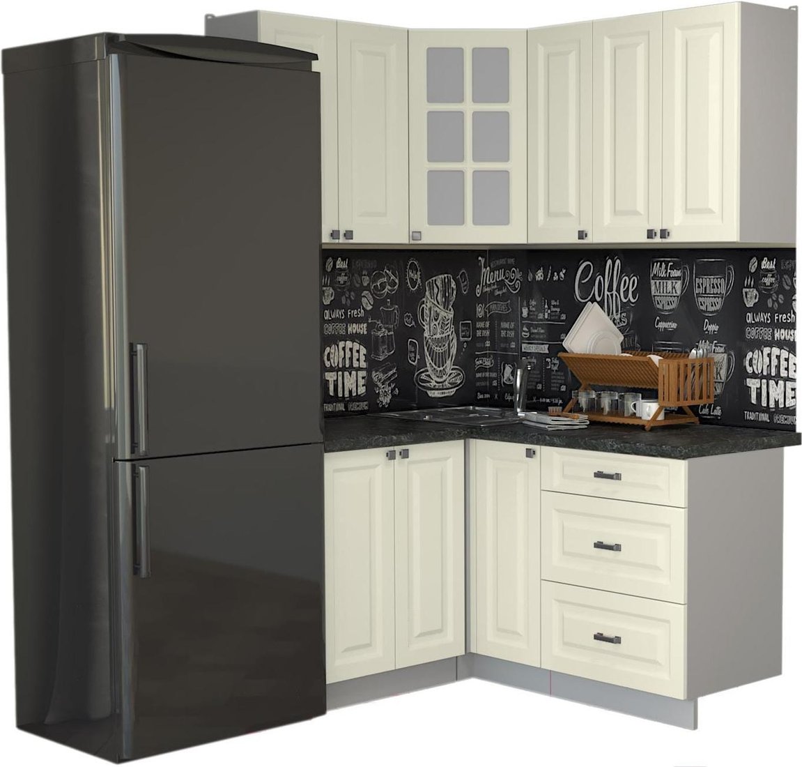 

Готовая кухня Интерлиния Мила Деко 1.2x1.5 (слоновая кость/кастилло темный)