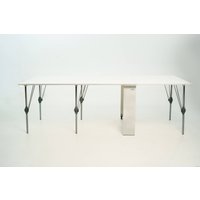 Стол-книга Stoloff Мечта 2280x850 (белый, опоры складные, углы прямые с роликами и ручками)