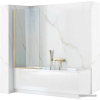 Стеклянная шторка для ванны Rea Elegant 70 (матовое золото/прозрачное стекло) в Солигорске