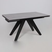 Кухонный стол Lepremo AV 2122 МДФ+керамика раздвижной 1400-2000x850 (серый матовый Larka Grey/черный)