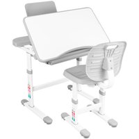 Ученический стол Anatomica Ara с подставкой для книг и выдвижным органайзером (белый/серый)