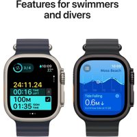 Умные часы Apple Watch Ultra 2 LTE 49 мм (титановый корпус, черный/черный, ремешок из эластомера M)