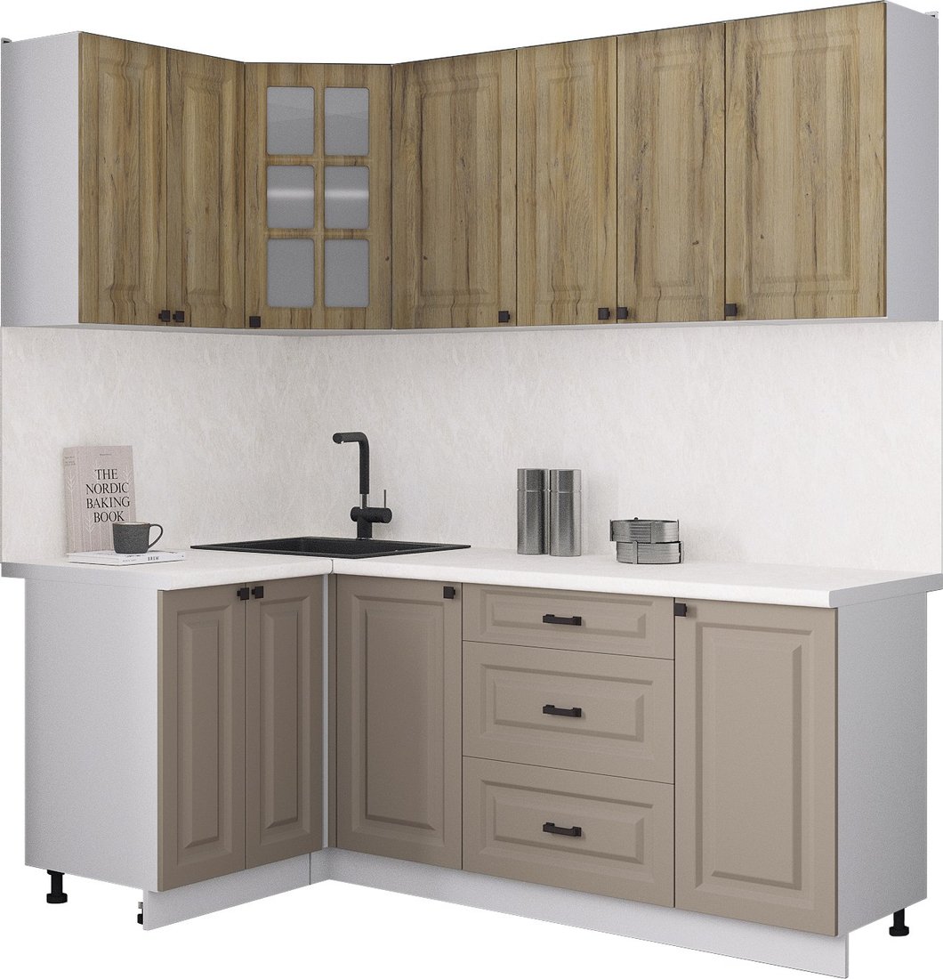 

Готовая кухня Интерлиния Мила Деко 1.2x2.0 (луна/дуб вотан/опал светлый)