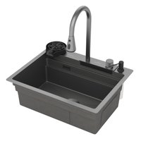 Кухонная мойка Roxen Stage Plus 560250-60-BS многофункциональная 8 в 1 (60*48/текстурный графит)