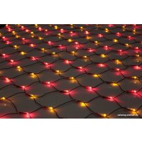Гирлянда световая сетка IQLED Сеть с Flash мерцанием 230В 3x1 м красный/желтый на черном проводе