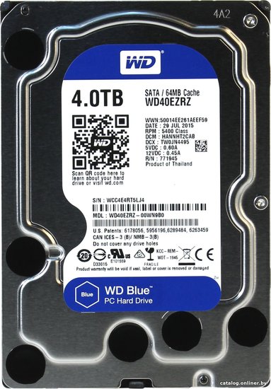 WD Blue 4TB (WD40EZRZ) жесткий диск купить в Минске