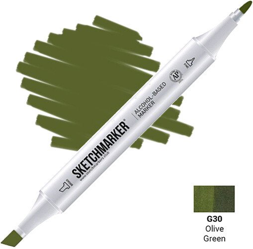 

Маркер художественный Sketchmarker Двусторонний G30 SM-G30 (зеленый оливковый)