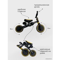 Беговел-велосипед Bubago Flint BG-FP-3 с ручкой (черный/желтый)