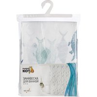 Шторка-занавеска для ванны Рыжий кот Рыбки полные вертикальные SC-PE-50 108996