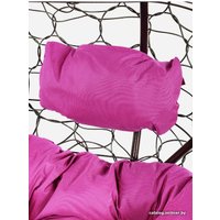 Подвесной диван M-Group Лежебока 11180208 (с коричневым ротангом/розовая подушка)