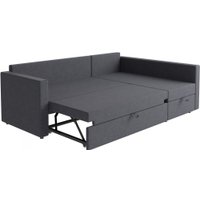 Угловой диван Mio Tesoro Тилаус длинный подлокотник (Dark Grey)