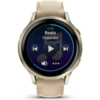 Умные часы Garmin Venu 4 41 мм (золотистый/песочный кожаный)