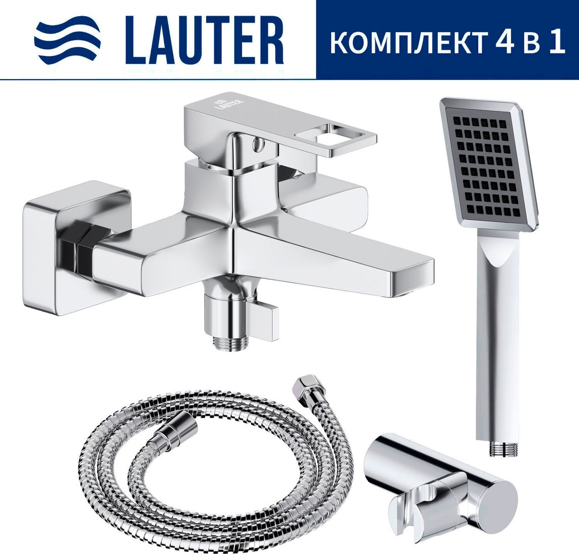 Смеситель Lauter Cascade 21CK6615C + 21СКFG80101C + 21S00103 + 21CKFS90120