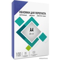 Обложка для термопереплета Гелеос CCA4BL A4 230 г/м2 100 шт (кожа, синий)