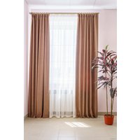 Комплект штор Decoretto Канвас орех КО-K106 1.25x2.6 м (коричневый, 2 шт)