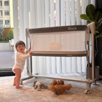 Приставная детская кроватка Pituso Denia на колесах (серый)