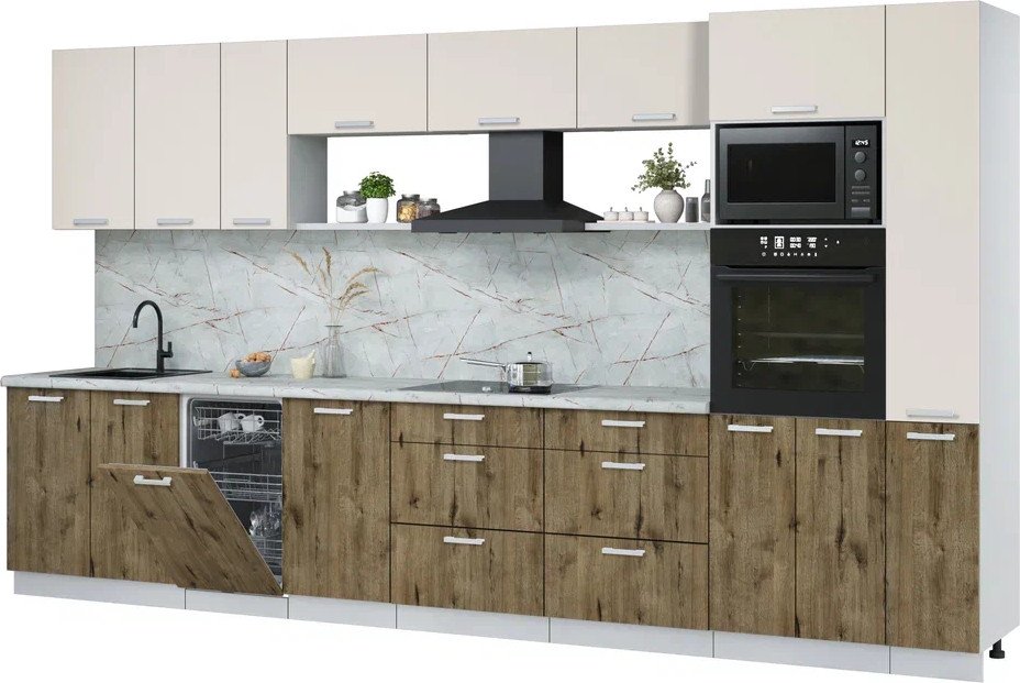 

Готовая кухня Интерлиния Мила Лайт 3.8-ПМ3 (персидский жемчуг/дуб веллингтон/серый каспий)