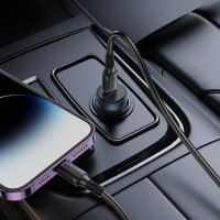 Автомобильное зарядное Borofone BZ32 Lightning (серый)