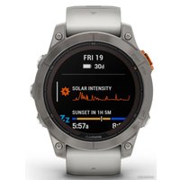 Умные часы Garmin Fenix 7 Pro Sapphire Solar (титан/оранжевый)