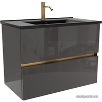  ЗОВ Тумба с умывальником Лира 60 L60MWFMLGVG-OL60 (грифель глянец)