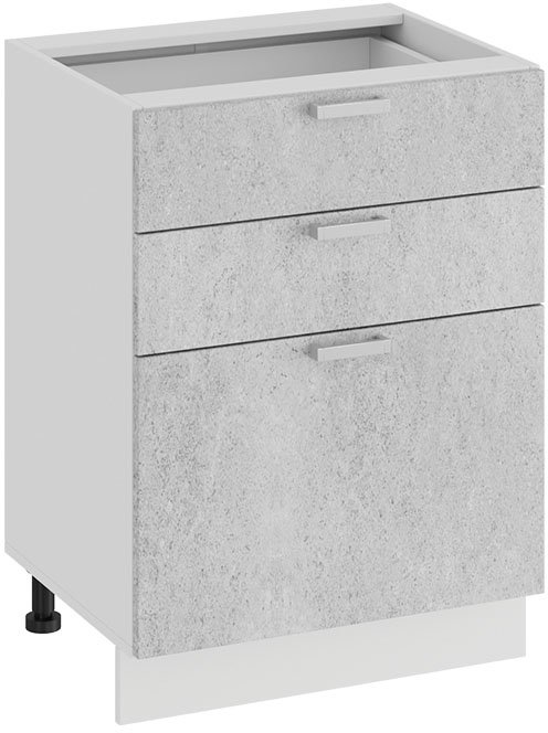 

Шкаф напольный Трия Гранита 1Н6Я3 (белый/бетон снежный)