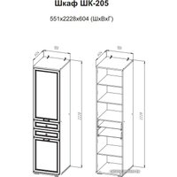 Шкаф-пенал SV-Мебель МС Александрия ШК-205 (сосна санторини светлый)