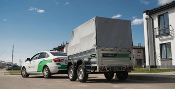 Двухосный прицеп Титан 3015-05 2ос (3.0х1.5 борт 50см, тент 1200 Аэро)