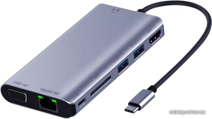 Док-станция USBTOP USB3.0 Type-C - 2xUSB3.0/Type-C/HDMI/VGA/3.5/SD/RJ45