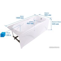 Ванна Triton Персей 190x90 (с ножками и экраном)