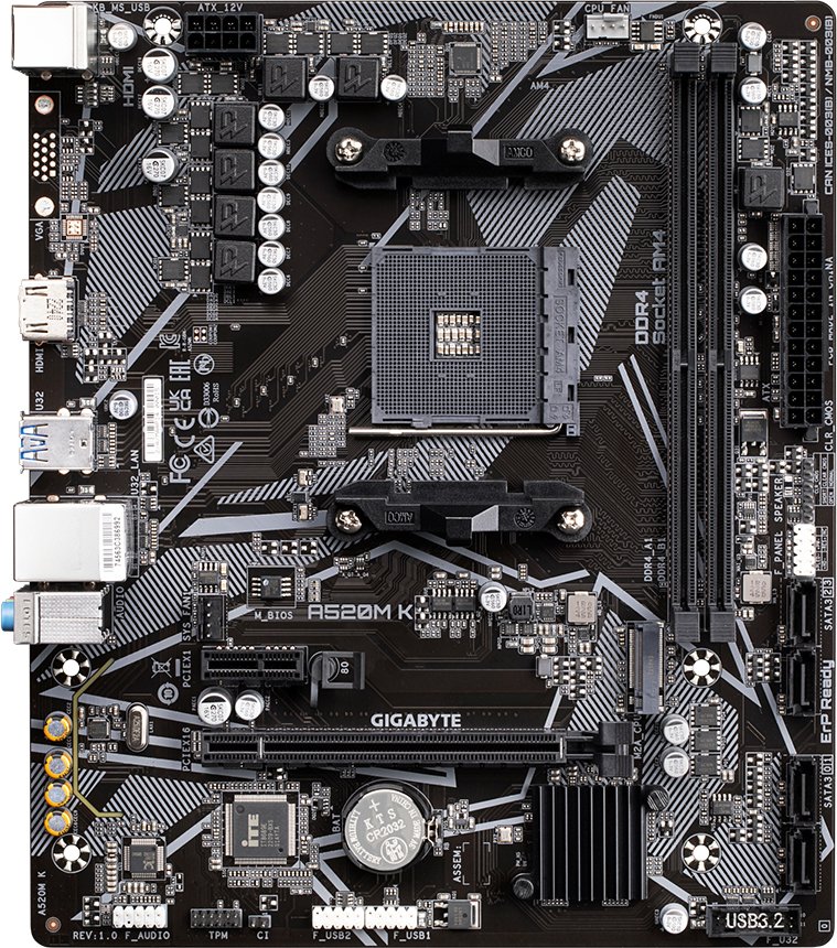 

Материнская плата Gigabyte A520M K (rev. 1.0)
