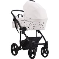 Универсальная коляска BEBETTO Magnum Light Se Pro 2в1 (03, белая кожа, черная рама)