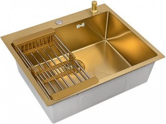 Кухонная мойка Diamond 600*500, коландер, дозатор GOLD DECOR