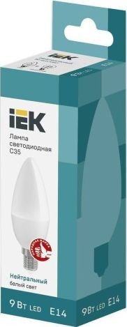 Светодиодная лампочка IEK C35 9Вт 230В 4000К E14