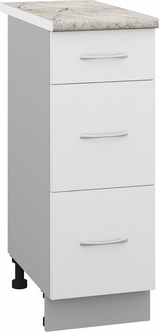 

Шкаф напольный Кортекс-мебель Корнелия Лира НШ30р3ш (белый/марсель)