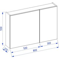  Lauter Шкаф с зеркалом Mia 80 (графит)