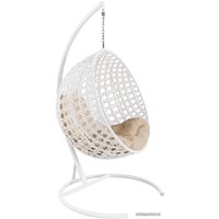 Подвесное кресло M-Group Круг Люкс 11060101 (белый ротанг/бежевая подушка)