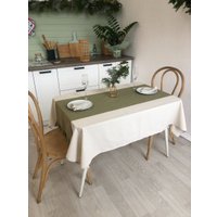 Дорожка на стол ОМурМебель 140x40см с рюшами (мятный)