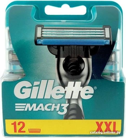 Сменные кассеты для бритья Gillette Mach3 (12 шт) 7702018565719