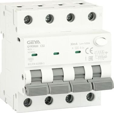

Дифференциальный автомат GEYA GYR9NM-C32-30mA 3P+N 32A C 6 kA 30mA A 4M GYR9NM3PC32A30