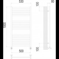 Полотенцесушитель TERMINUS Тоскана П17 500x1000 (хром)
