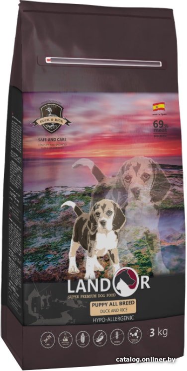 Сухой корм для собак Landor Puppy Duck with Rice 3 кг