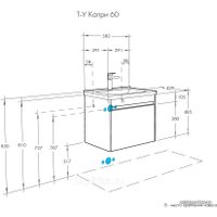  Акватон Тумба с умывальником Капри 60 1A2301K1KPDB0