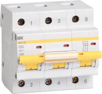 IEK ВА 47-100 3Р 63А 10кА С MVA40-3-063-C