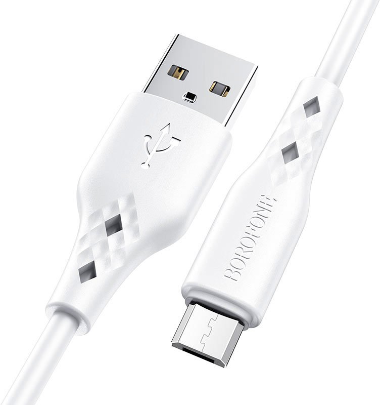

Кабель Borofone BX48 USB Type-A - microUSB (1 м, белый)