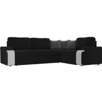 Угловой диван Лига диванов Николь 102977 (правый, велюр, черный)