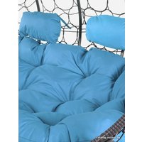 Подвесной диван M-Group Лежебока 11180303 (с серым ротангом/голубая подушка)