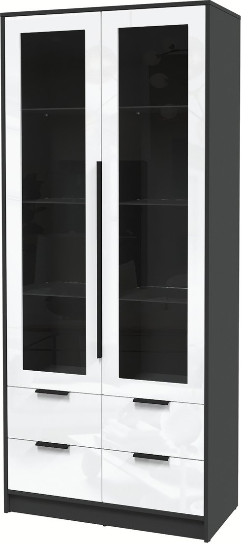 

Шкаф-витрина Интерлиния Концепт КТ-ШВ2 Глосс (антрацит/белый глянец)